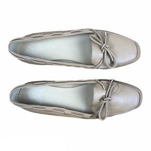 Talbots Tan Leather Loafers Braided Tie Size 9